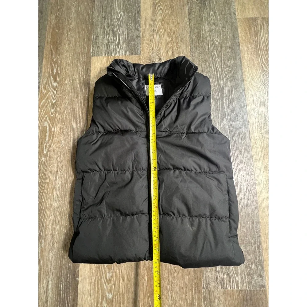 Old‎ Navy Puffer Vest Kids Large 10-12 Black Water-Resistant Quilted Full-Zip
